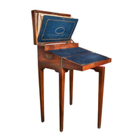 Antique English Walnut Brass Military Campaign Gateleg Writing Desk Box 1850