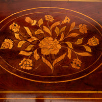 Antique Dutch Georgian Marquetry Foldout Rosewood Satinwood Table Etagere 1820