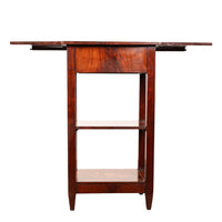 Antique Dutch Georgian Marquetry Foldout Rosewood Satinwood Table Etagere 1820