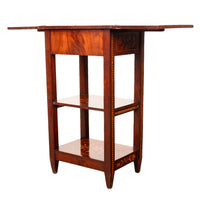 Antique Dutch Georgian Marquetry Foldout Rosewood Satinwood Table Etagere 1820