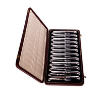 Antique Sterling Silver Dessert Service for 12 Knives Forks Allen & Darwin Sheffield Asprey London