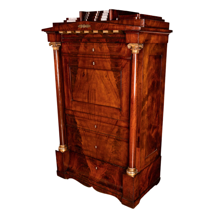 Antique Napoleonic French Empire Mahogany Wine Cabinet Armoire 1810