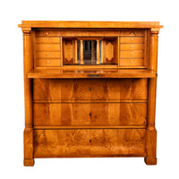 Antique Swedish Golden Ash Biedermeier Secretary Chest Dresser Desk inlaid 1820