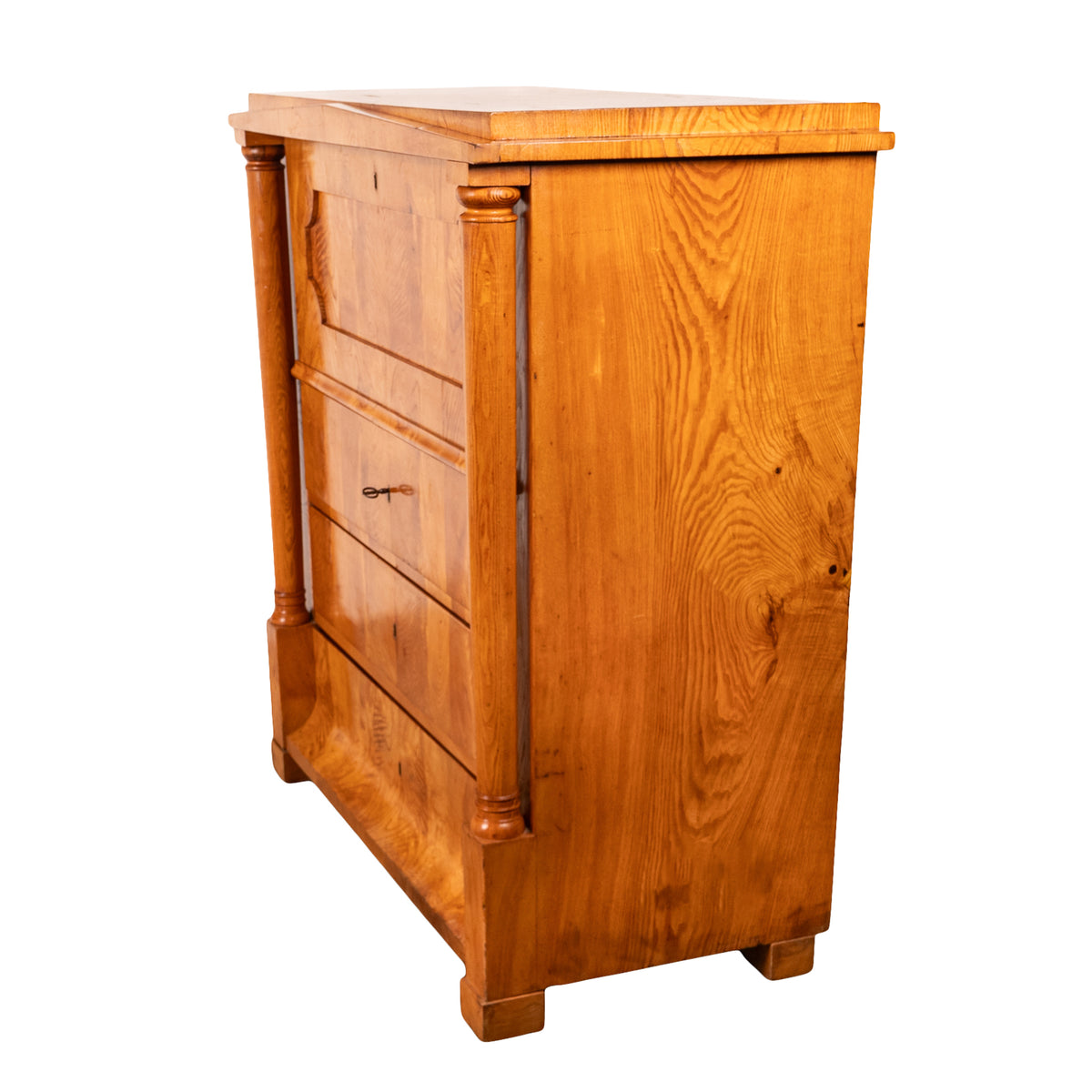 Antique Swedish Golden Ash Biedermeier Secretary Chest Dresser Desk inlaid 1820