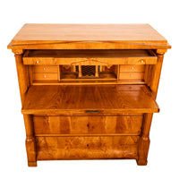 Antique Swedish Golden Ash Biedermeier Secretary Chest Dresser Desk inlaid 1820