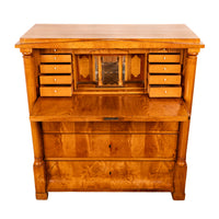 Antique Swedish Golden Ash Biedermeier Secretary Chest Dresser Desk inlaid 1820