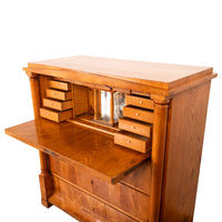Antique Swedish Golden Ash Biedermeier Secretary Chest Dresser Desk inlaid 1820