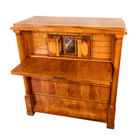Antique Swedish Golden Ash Biedermeier Secretary Chest Dresser Desk inlaid 1820