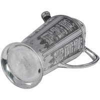 Antique Art Deco Silver Plated Engraved Cocktail Recipe Shaker What'll Yer Have