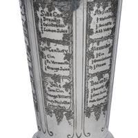 Antique Art Deco Silver Plated Engraved Cocktail Recipe Shaker What'll Yer Have