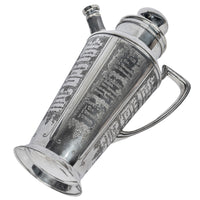 Antique Art Deco Silver Plated Engraved Cocktail Recipe Shaker What'll Yer Have