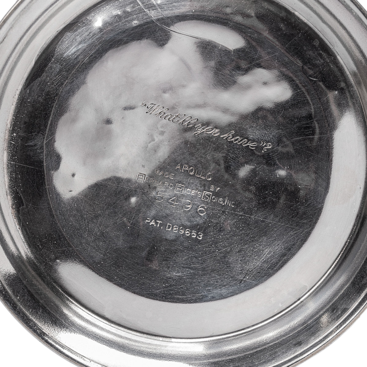 Antique Art Deco Silver Plated Engraved Cocktail Recipe Shaker What'll Yer Have