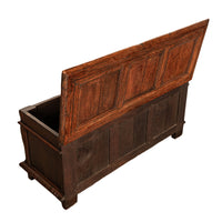 Antique Renaissance Revival Carved Oak Coffer Chest Trunk Window Bench Seat 1880