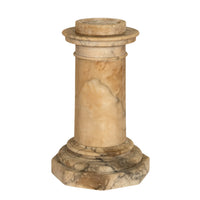 Antique 19th Century Italian Carved Alabaster Neoclassical Urn on Pedestal 1850