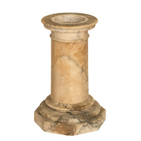 Antique 19th Century Italian Carved Alabaster Neoclassical Urn on Pedestal 1850