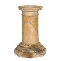 Antique 19th Century Italian Carved Alabaster Neoclassical Urn on Pedestal 1850