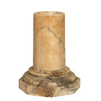 Antique 19th Century Italian Carved Alabaster Neoclassical Urn on Pedestal 1850