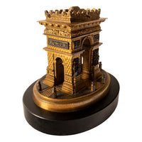 Antique French Grand Tour Gilt Bronze Architectural Model Arc de Triomphe 1825