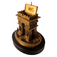 Antique French Grand Tour Gilt Bronze Architectural Model Arc de Triomphe 1825