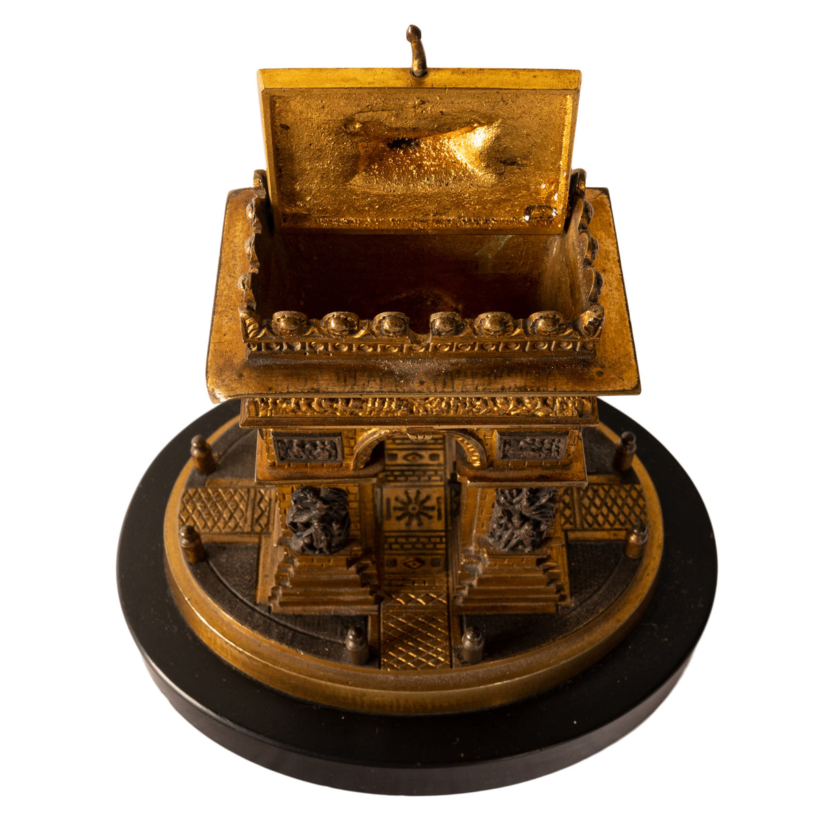 Antique French Grand Tour Gilt Bronze Architectural Model Arc de Triomphe 1825