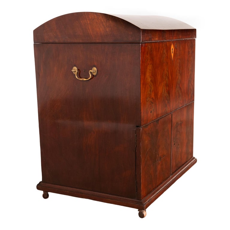 Antique Georgian Mahogany Domed Top Wine Liquor Cellarette Cabinet Box 1780