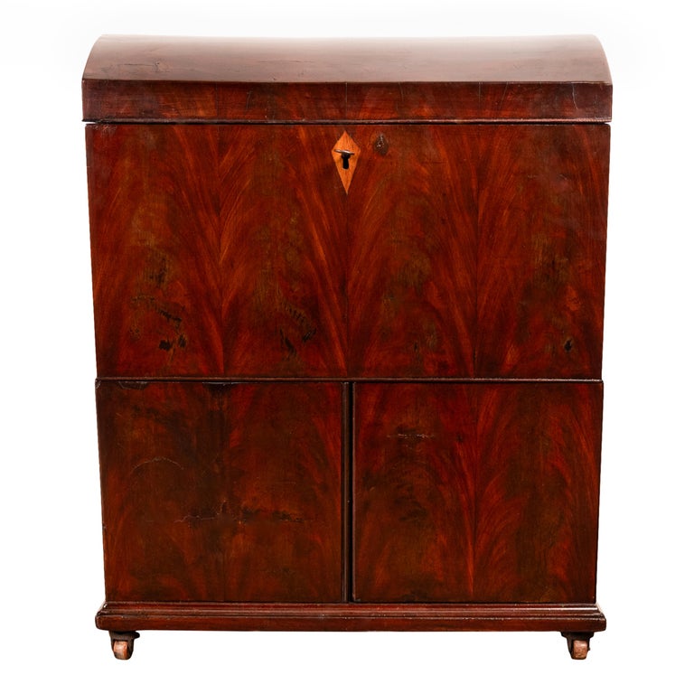 Antique Georgian Mahogany Domed Top Wine Liquor Cellarette Cabinet Box 1780