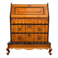Antique 18th Century VOC Dutch Colonial Padouk Ebony Secretary Desk Bureau 1730