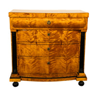 Antique Austrian Biedermeier Golden Birch Ebony Chest of Drawers Commode 1820