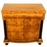 Antique Austrian Biedermeier Golden Birch Ebony Chest of Drawers Commode 1820