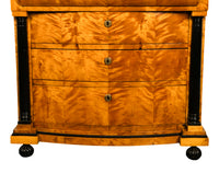 Antique Austrian Biedermeier Golden Birch Ebony Chest of Drawers Commode 1820