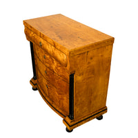 Antique Austrian Biedermeier Golden Birch Ebony Chest of Drawers Commode 1820
