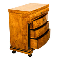 Antique Austrian Biedermeier Golden Birch Ebony Chest of Drawers Commode 1820