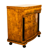 Antique Austrian Biedermeier Golden Birch Ebony Chest of Drawers Commode 1820