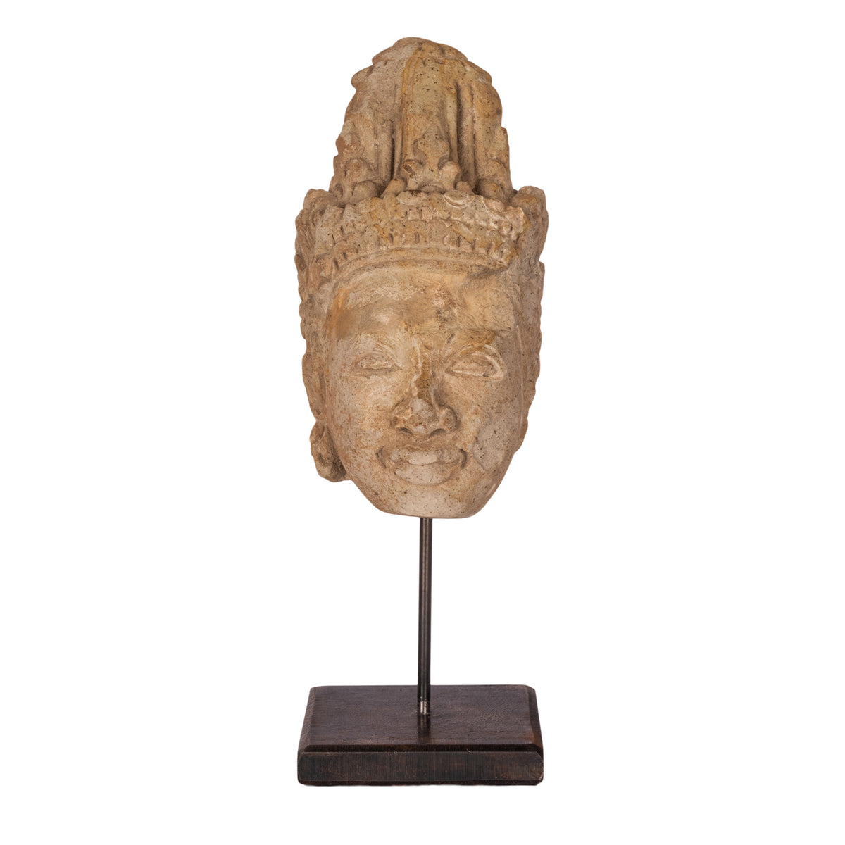 Ancient Gandharan Carved Stucco Greco Buddhist Bodhisattva Head Bust 400-500 CE