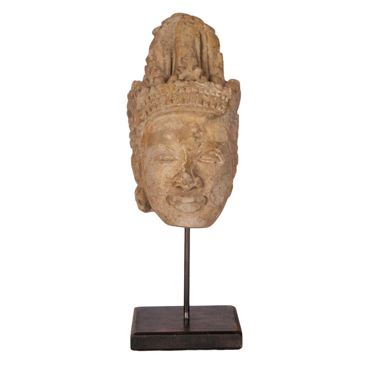Ancient Gandharan Carved Stucco Greco Buddhist Bodhisattva Head Bust 400-500 CE
