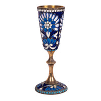 Antique Russian Silver Gilt Cloisonné Vodka Glass Goblet St. Petersburg 1900
