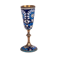 Antique Russian Silver Gilt Cloisonné Vodka Glass Goblet St. Petersburg 1900