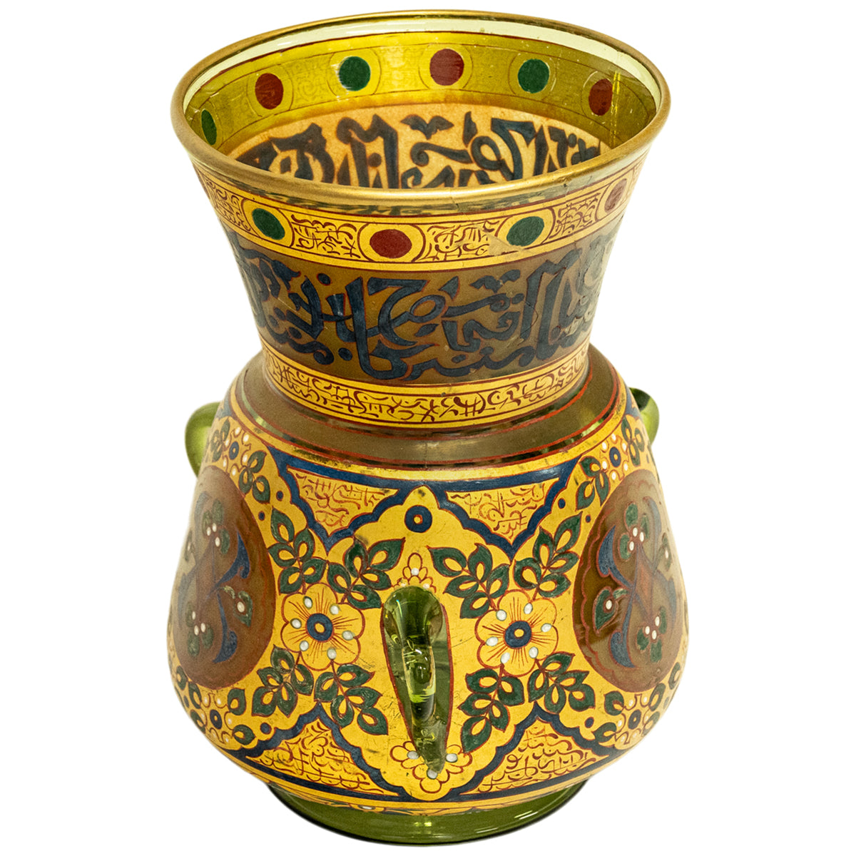 Antique French Islamic Glass Enamel Gilt Mamluk Revival Mosque Lamp Brocard 1880