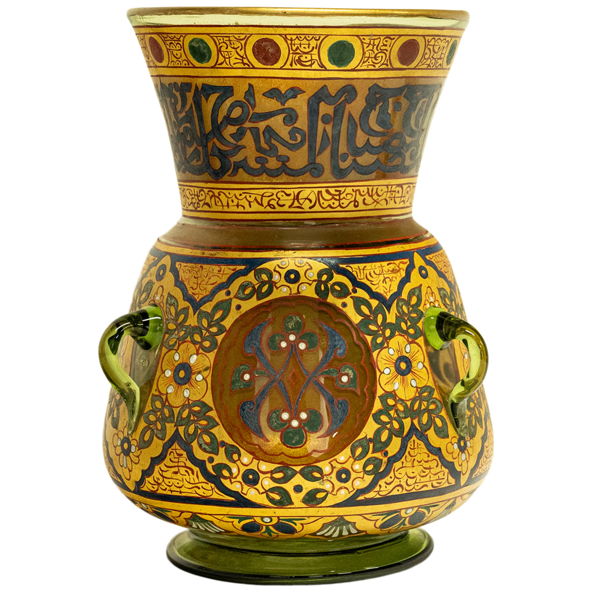 Antique French Islamic Glass Enamel Gilt Mamluk Revival Mosque Lamp Brocard 1880