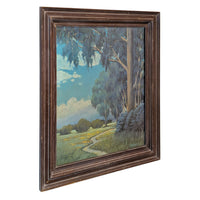 Antique American Impressionist Pastel Landscape Painting Alameda California by Edwin C. Siegfried, 1930