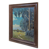 Antique American Impressionist Pastel Landscape Painting Alameda California by Edwin C. Siegfried, 1930