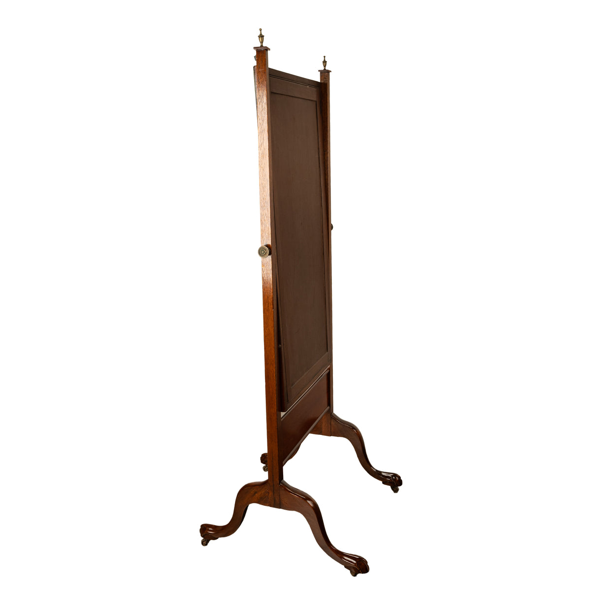 Antique English Georgian Regency Mahogany Cheval Full Length Swing Mirror 1820