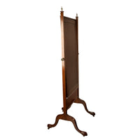 Antique English Georgian Regency Mahogany Cheval Full Length Swing Mirror 1820
