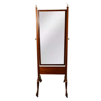 Antique English Georgian Regency Mahogany Cheval Full Length Swing Mirror 1820