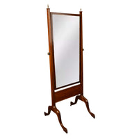 Antique English Georgian Regency Mahogany Cheval Full Length Swing Mirror 1820