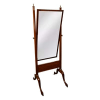 Antique English Georgian Regency Mahogany Cheval Full Length Swing Mirror 1820