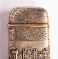 Antique Sterling Silver Castle Top Cigar Case Nathaniel Mills Birmingham 1840