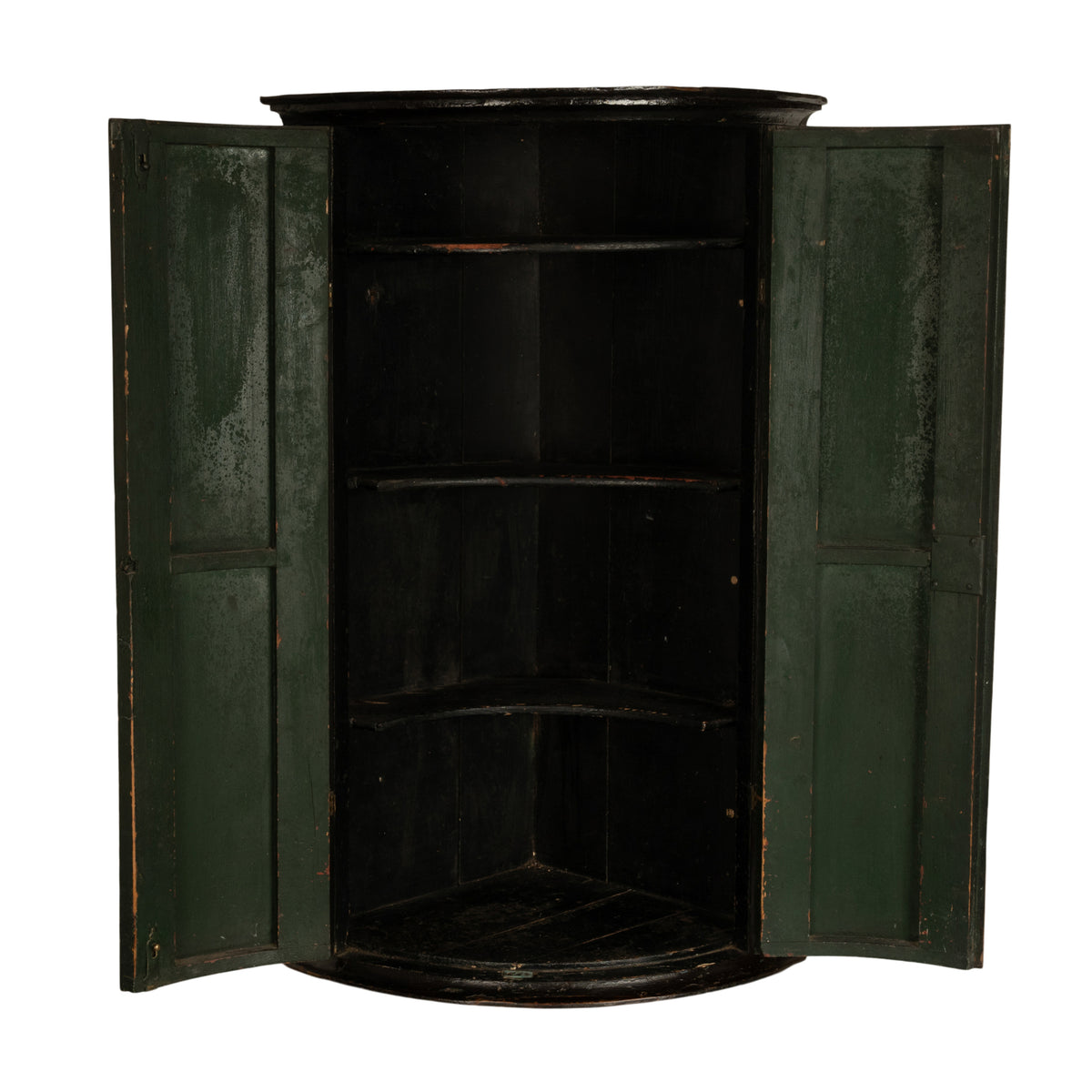 Antique Flemish Painted Polychrome Corner Cabinet Christ Nativity Magi 1760