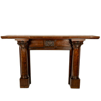 Antique 19th Century Carved Oak Column Fireplace Mantel Surround San Francisco