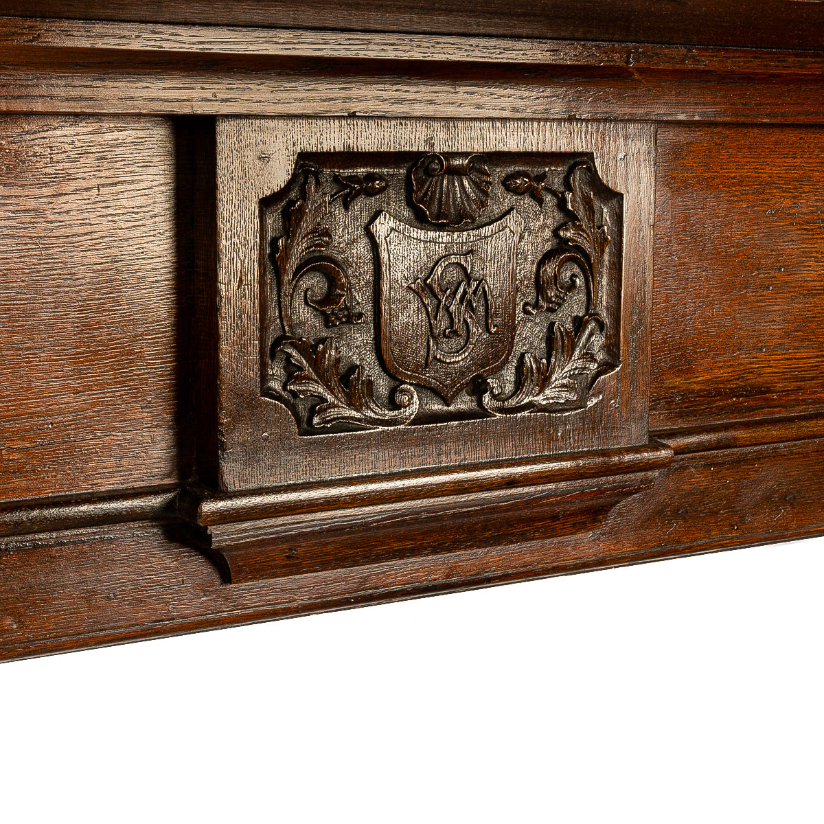 Antique 19th Century Carved Oak Column Fireplace Mantel Surround San Francisco